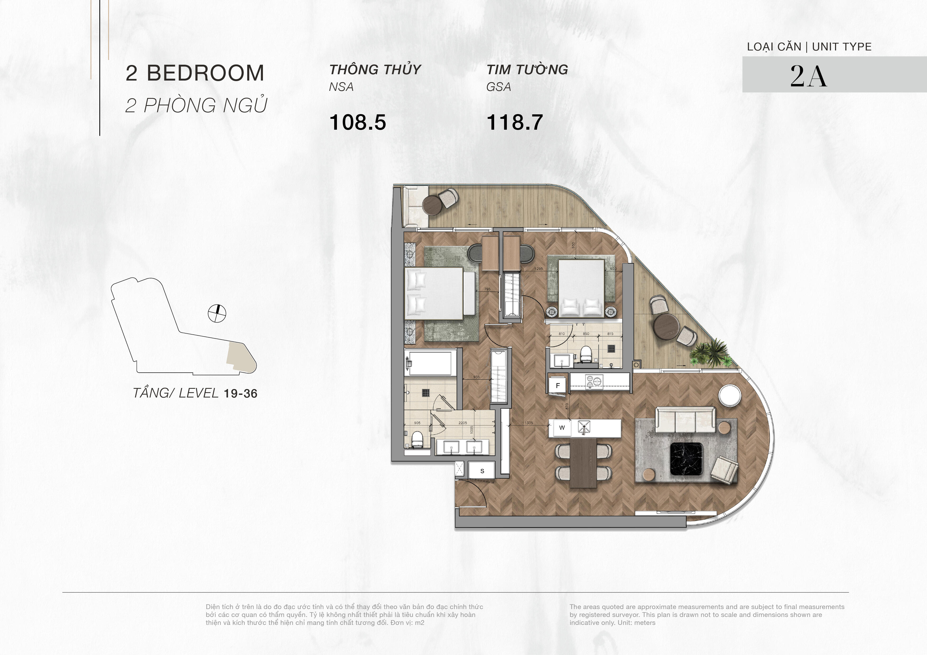 新築LuxuryコンドテルNobu Residences Danang－ 2ベッドルーム, ダナン