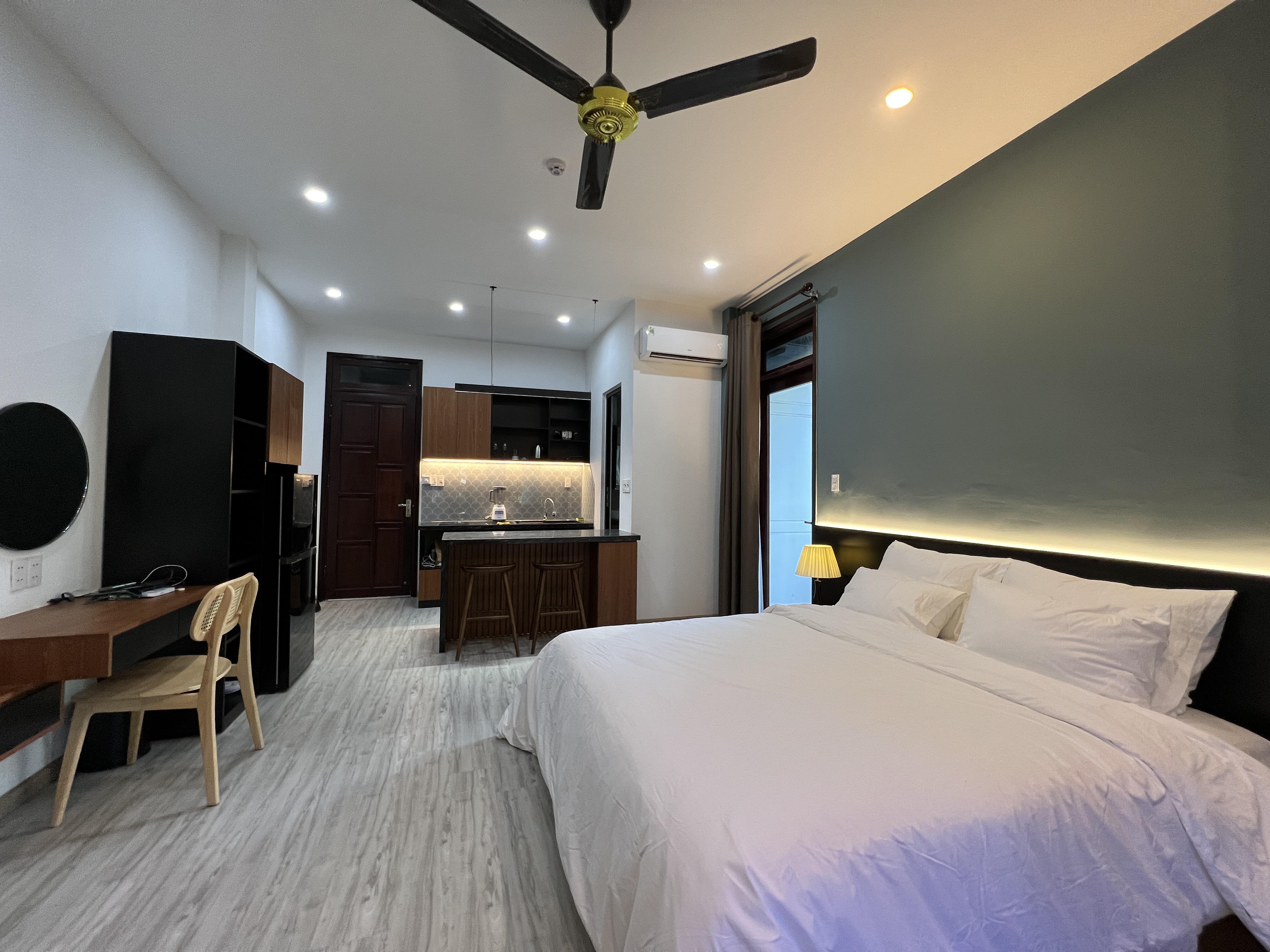 Qi Homestay、ミーケー ビーチ近くのマンスリー レンタル