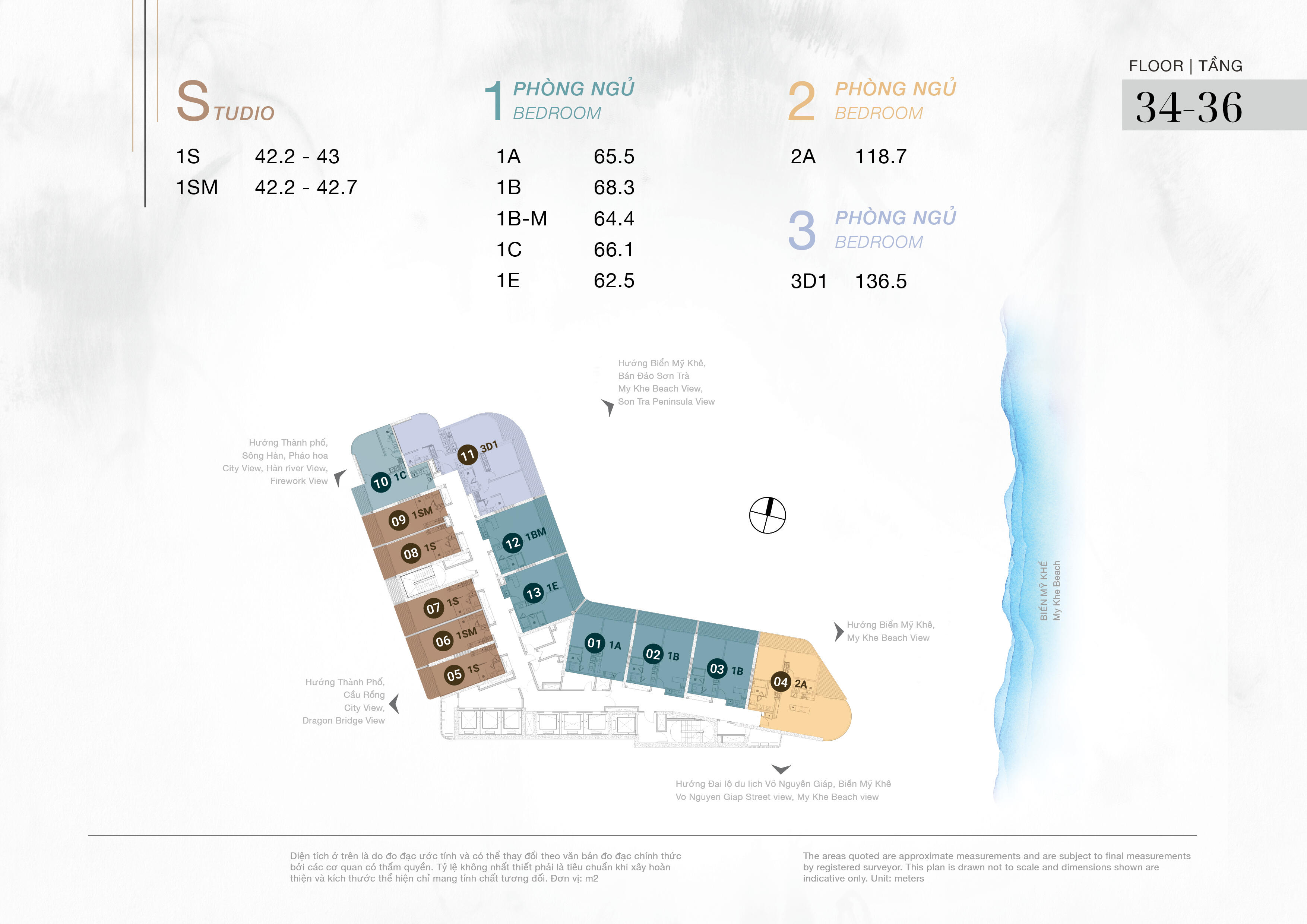 新築Luxuryコンドテル Nobu Residences Danang - 3ベッドルーム, ダナン