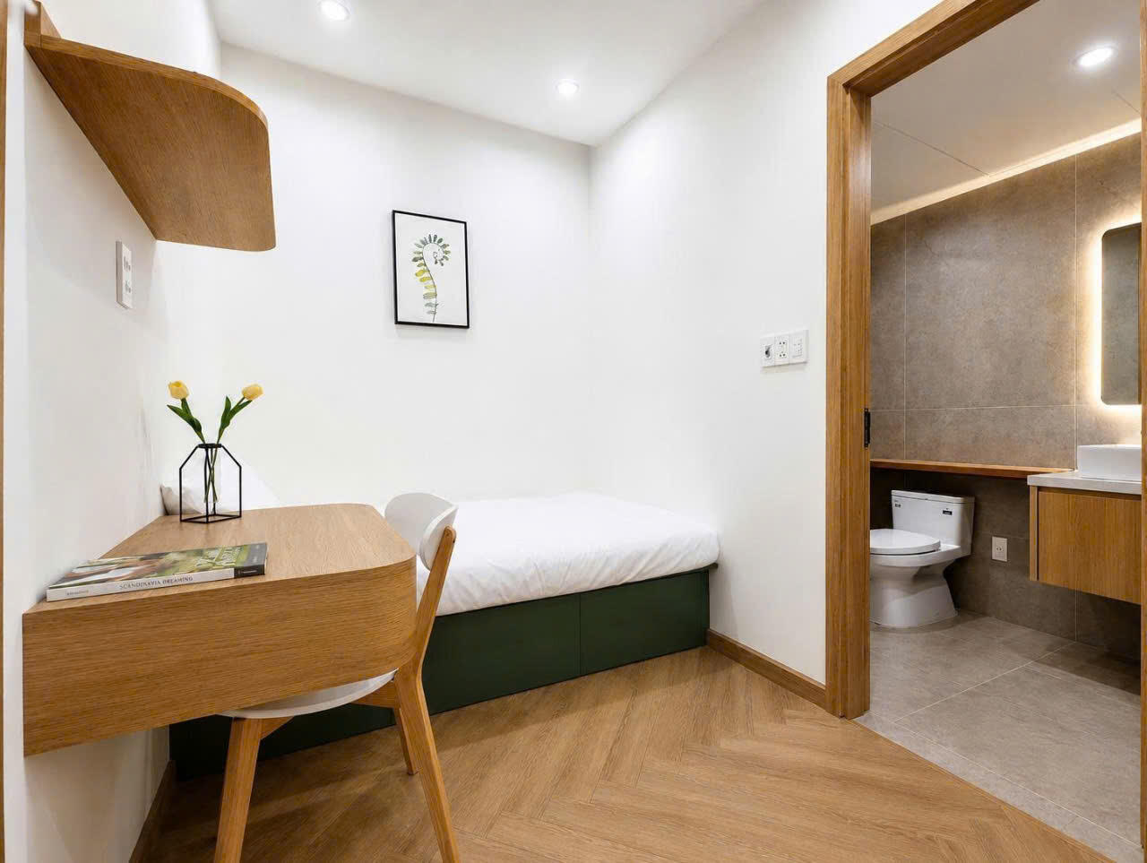 High-end 1+1 bedroom Panoma apartment with a view of the Tran Thi Ly Bridge and the river