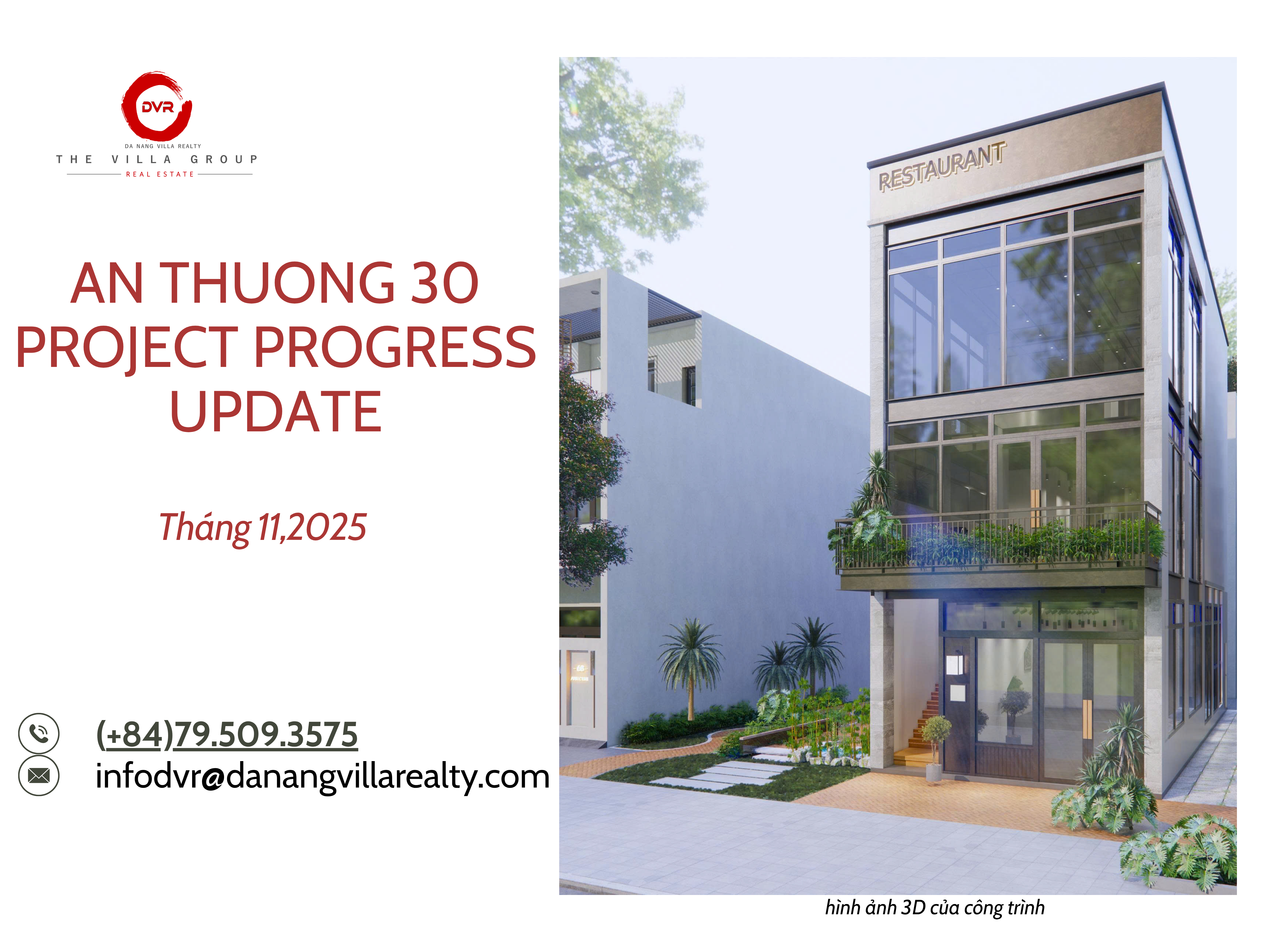 Cập nhật tiến độ công trình An Thượng 30,Đà Nẵng - Tháng 11/2025