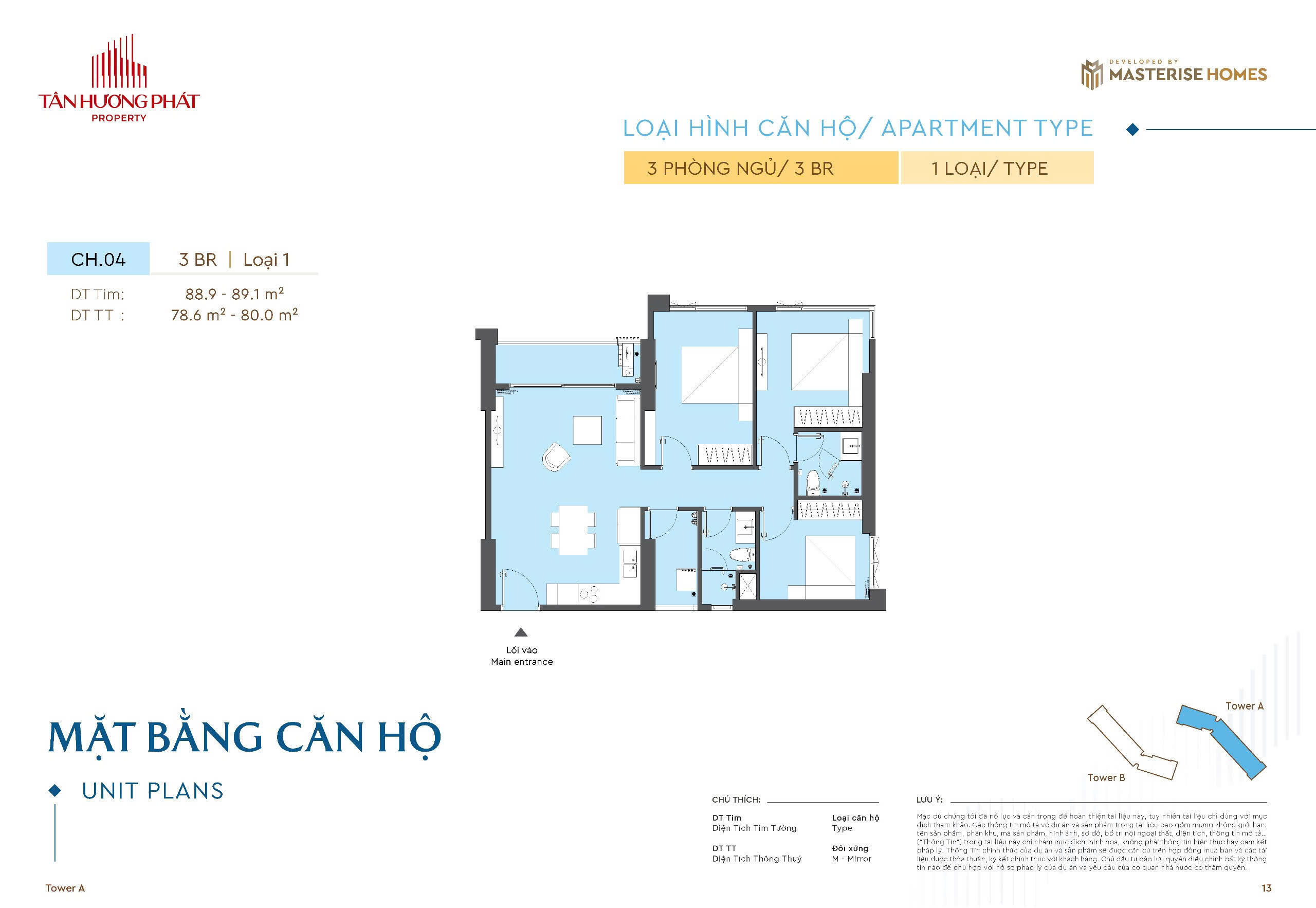 Căn hộ cao cấp Masteri Rivera Đà Nẵng - Căn hộ 3 phòng ngủ tại Đà Nẵng