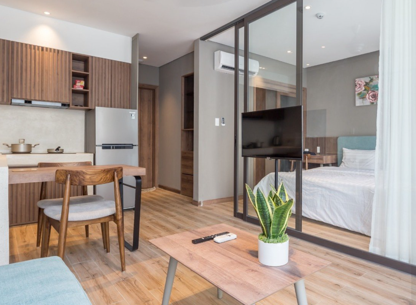 Căn hộ 1 phòng ngủ có bồn tắm gần Lotte Mart