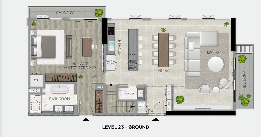 Căn hộ áp mái Duplex sang trọng tại Filmore - 4 phòng ngủ