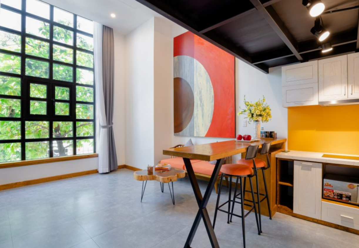 Căn hộ gác xép có không gian làm việc chung