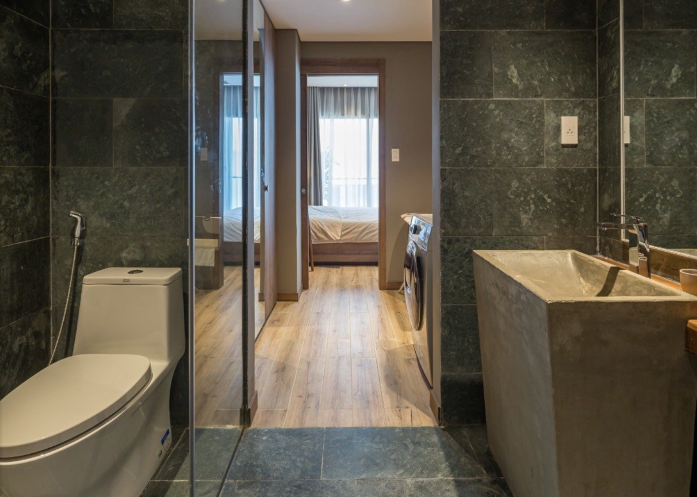 Căn hộ 1 phòng ngủ có bồn tắm gần Lotte Mart